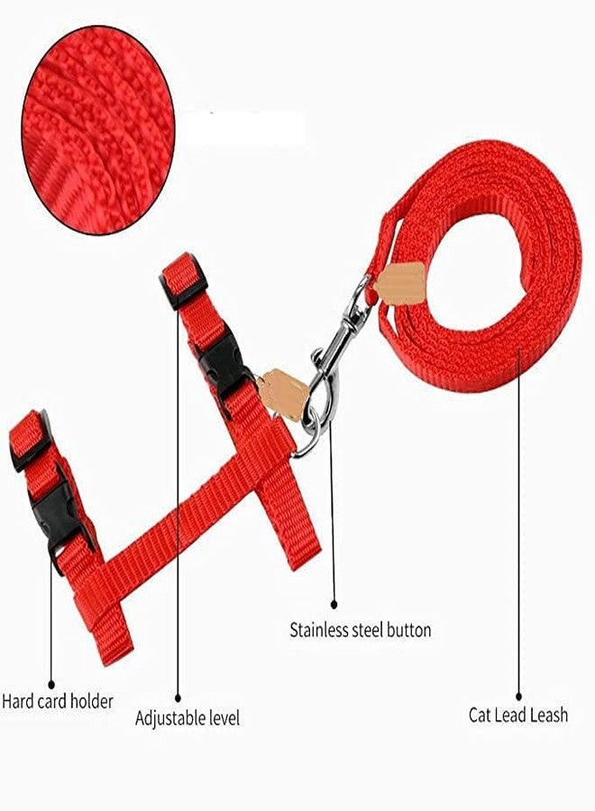 Pups&Pets Nylon Leash with Full Body Harness Set for Cats Adjustable & Durable for Small Pet Walking - Color As Per Availability - Image 3